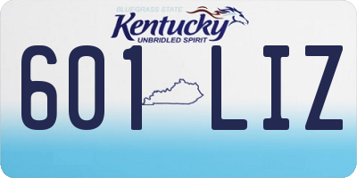 KY license plate 601LIZ