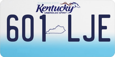 KY license plate 601LJE