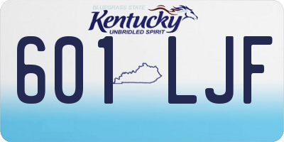 KY license plate 601LJF