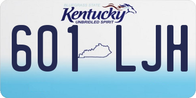 KY license plate 601LJH