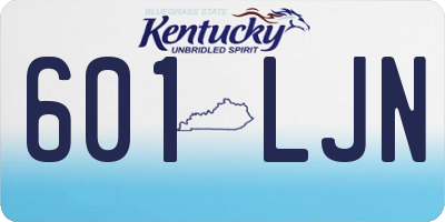 KY license plate 601LJN