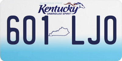 KY license plate 601LJO