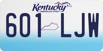 KY license plate 601LJW