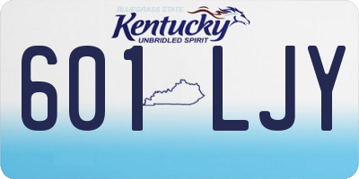 KY license plate 601LJY