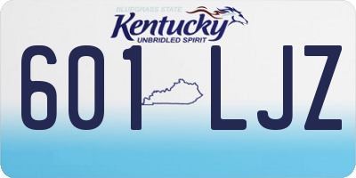 KY license plate 601LJZ