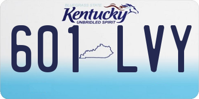 KY license plate 601LVY