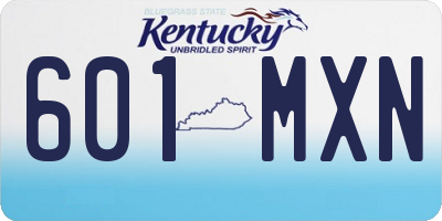 KY license plate 601MXN