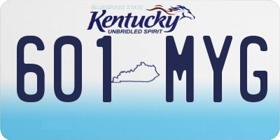 KY license plate 601MYG