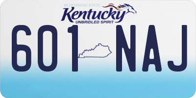 KY license plate 601NAJ