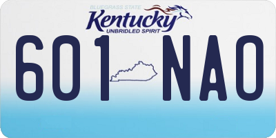 KY license plate 601NAO
