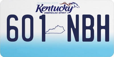 KY license plate 601NBH