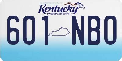 KY license plate 601NBO