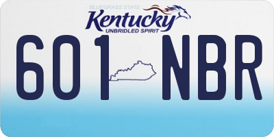 KY license plate 601NBR