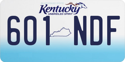 KY license plate 601NDF