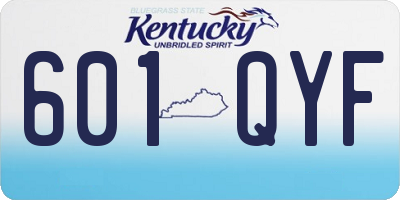 KY license plate 601QYF