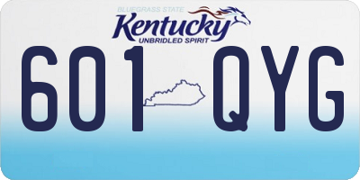 KY license plate 601QYG