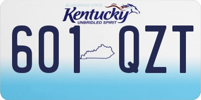 KY license plate 601QZT