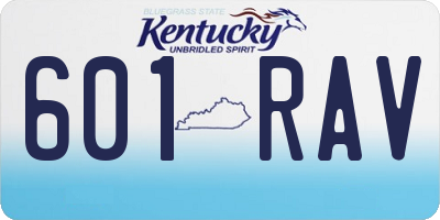 KY license plate 601RAV