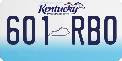 KY license plate 601RBO