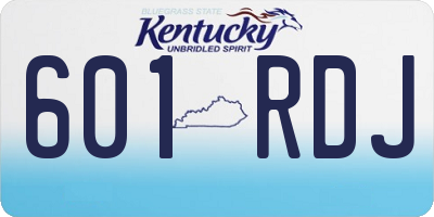 KY license plate 601RDJ