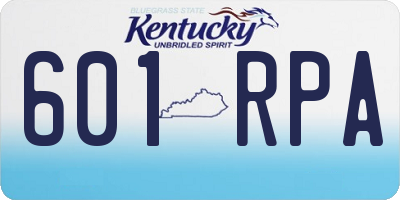 KY license plate 601RPA