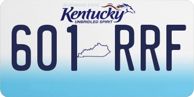 KY license plate 601RRF