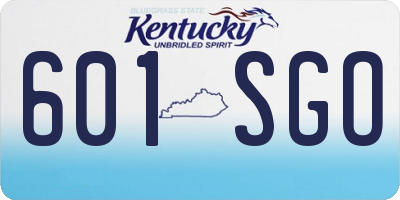 KY license plate 601SGO