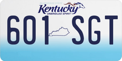 KY license plate 601SGT