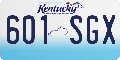 KY license plate 601SGX