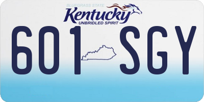 KY license plate 601SGY
