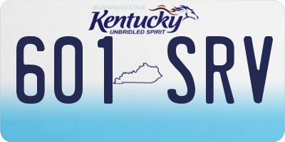 KY license plate 601SRV