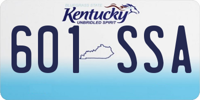 KY license plate 601SSA