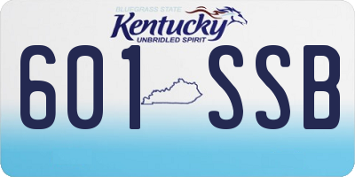 KY license plate 601SSB