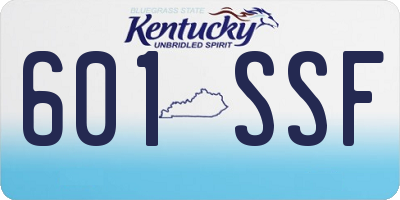 KY license plate 601SSF
