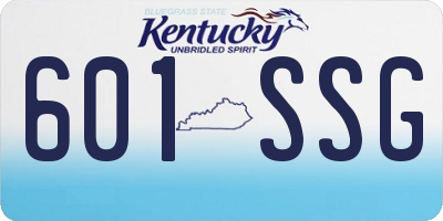 KY license plate 601SSG