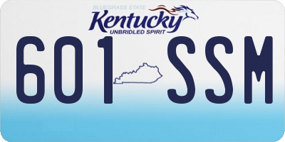 KY license plate 601SSM