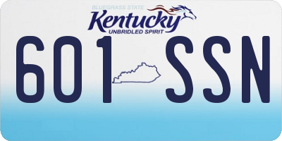 KY license plate 601SSN