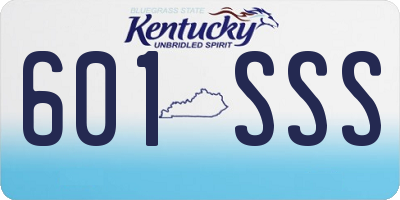 KY license plate 601SSS