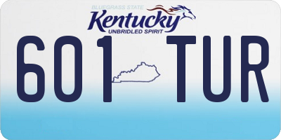 KY license plate 601TUR