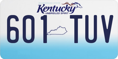 KY license plate 601TUV