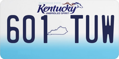 KY license plate 601TUW