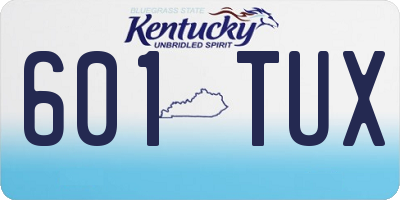 KY license plate 601TUX