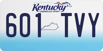 KY license plate 601TVY