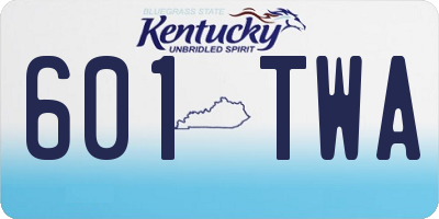 KY license plate 601TWA