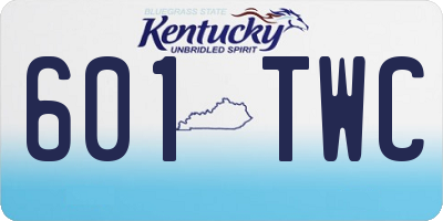 KY license plate 601TWC