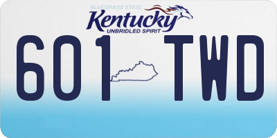KY license plate 601TWD