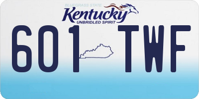 KY license plate 601TWF
