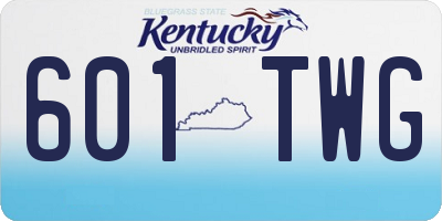 KY license plate 601TWG