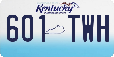 KY license plate 601TWH