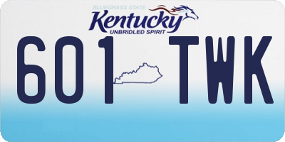 KY license plate 601TWK